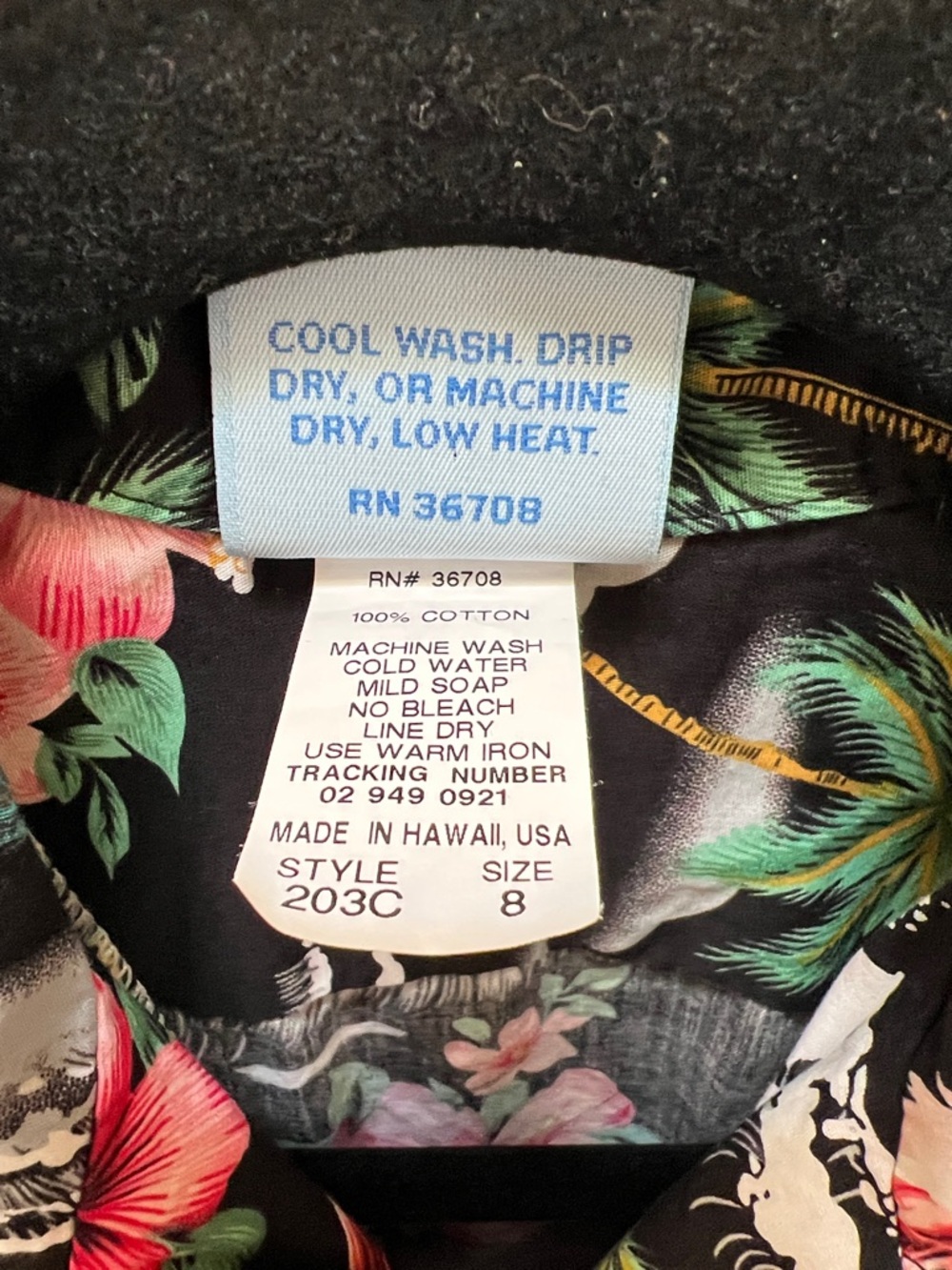 Made in Hawaii RJC Tropical Flamingo Hawaiian Shirt, made in USA, 100% cotton - Picture 4 of 4